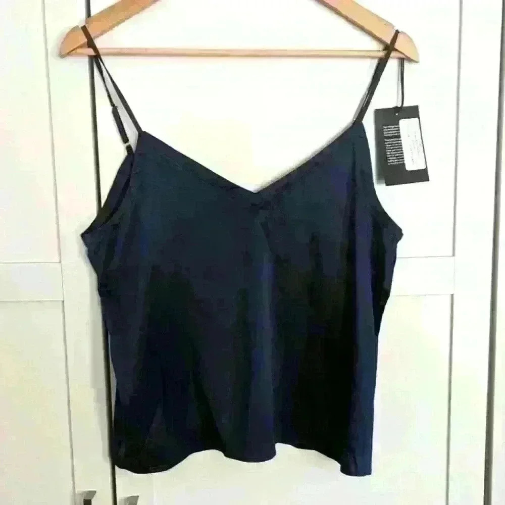 CHASER | Baby doll  Satin Navy Blue Camisole Size Medium
